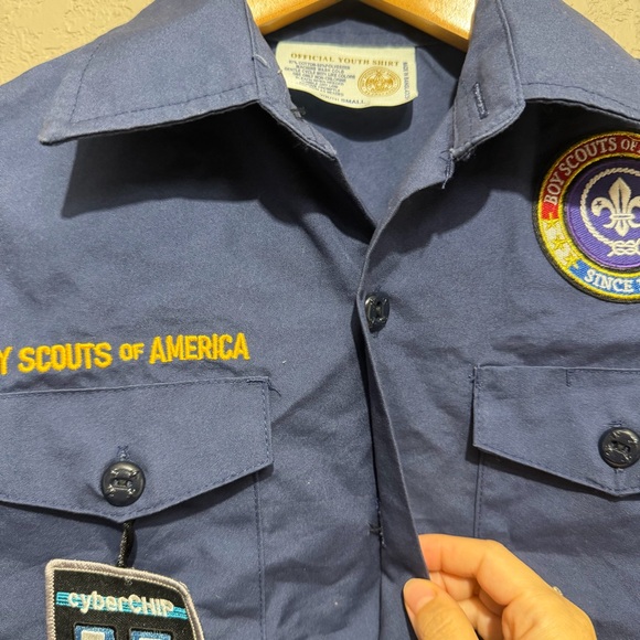Youth S Blue Boy Scouts UNIFORM SHIRT Official BSA - Picture 3 of 7
